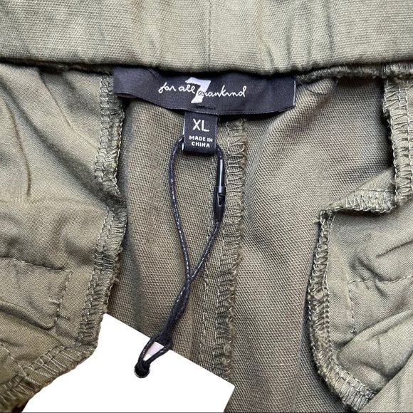 NWT 7 FOR ALL MAN KIND ARMY GREEN PAPERBAG WAIST PANTS SIZE XL. 100% Cotton - Picture 8 of 8